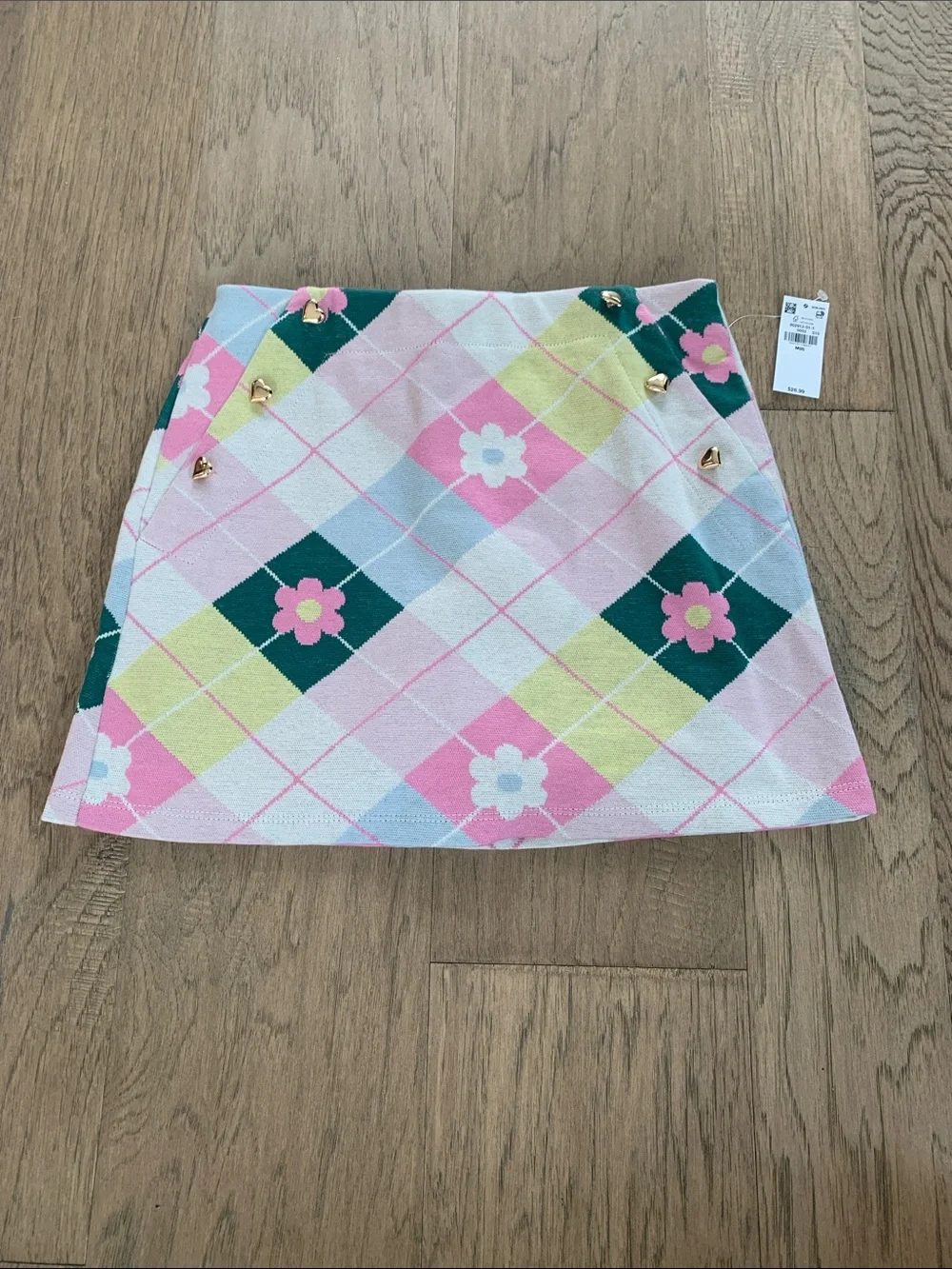 NWT Old Navy Pink Argyle Skort Size 8